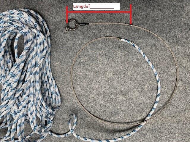 Halyard with hook. Measure distance from shackle to ball by ordering.