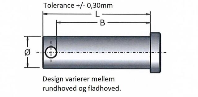 Rigbolt  8x65, fladhoved, sælges i 2 stk. pakning.