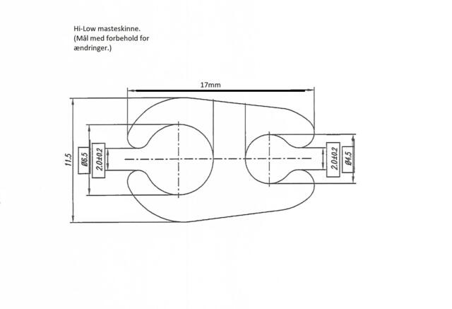 Skinne for sejldugsskinne - 13 meter, Hi-Low reefer